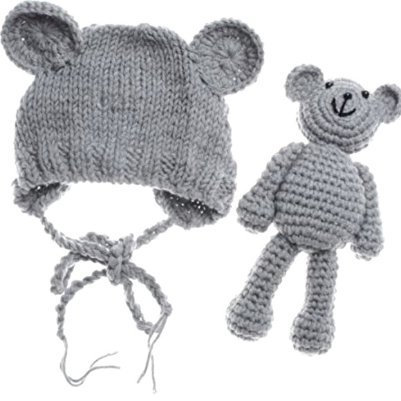 Other - HP✨NWT Newborn baby hat beanie with bear doll